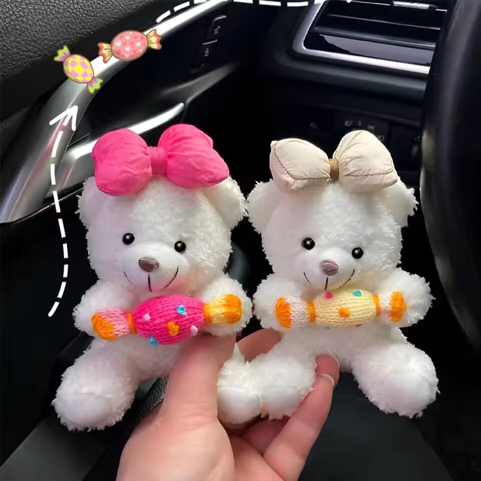 Car Gear Shift Decoration Accessories Cute Dolls With Turn Signal Windshield Wiper Rearview Mirror Auto Ornament Children's Toy