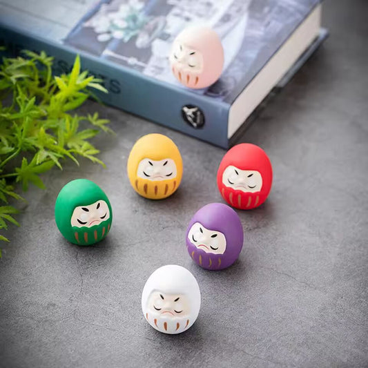Japanese Ceramic Daruma Doll Crafts Lucky Charm Fortune Ornament Landscape Home Desk Decor Miniature Gifts Accessories